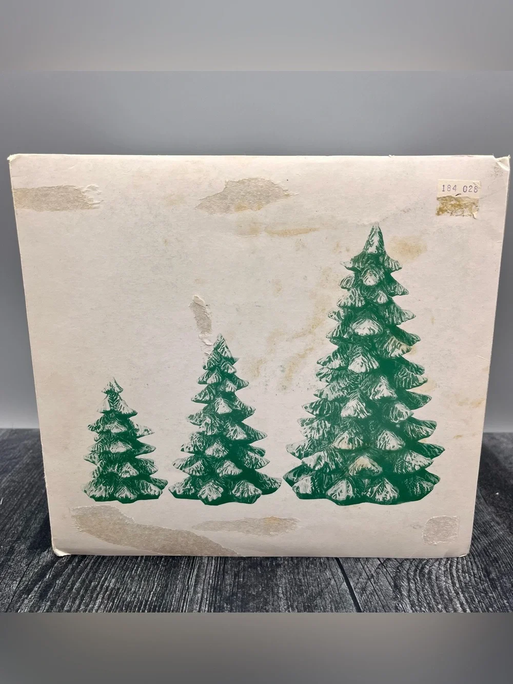 Dept 56 Village Evergreen Trees Set of 3 Cold Cast Porcelain #5205-1